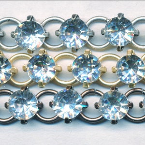 N E W  6MM Clear Crystal RHINESTONE LINKAGE--Sold By the Foot.  Special Price  3 Colors!!