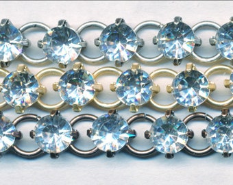 N E W  6MM Clear Crystal RHINESTONE LINKAGE--Sold By the Foot.  Special Price  3 Colors!!