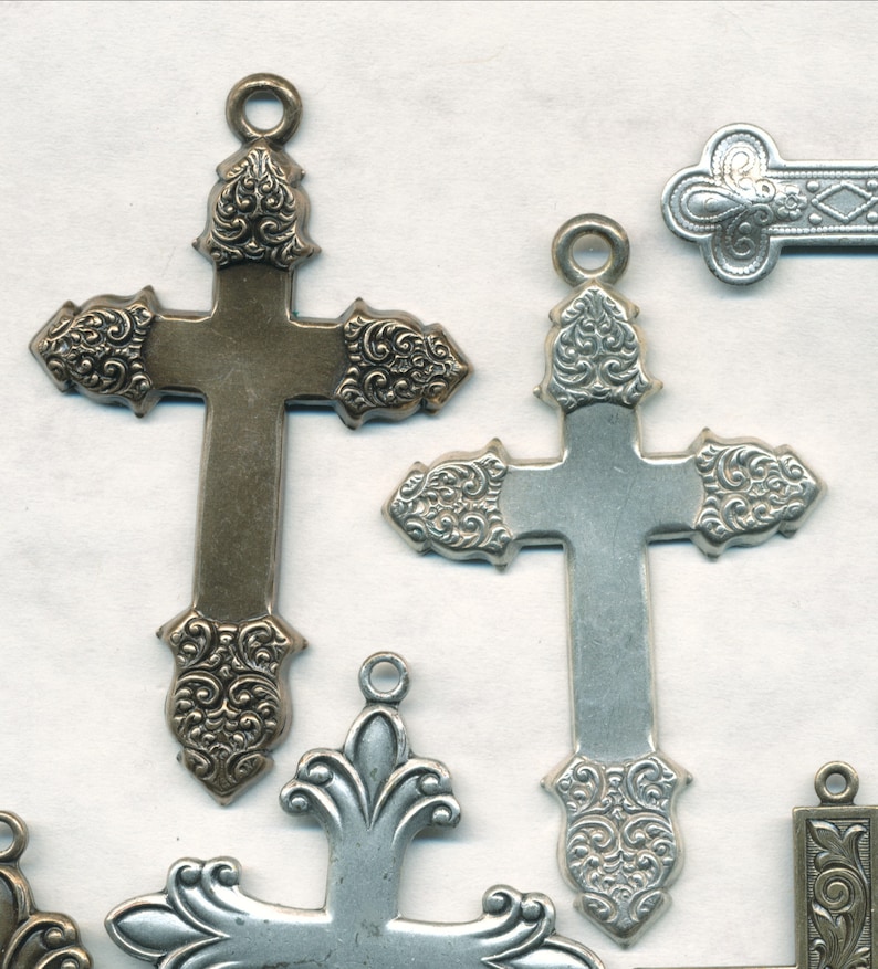 Special Sale--4 Choices 2 Pieces FAB CROSSES--STAMPING and Solid Brass 2-3 in Size