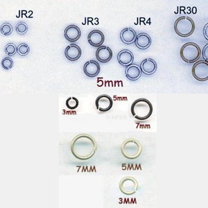 JUMP RINGS SMALL  Various Sizes  100 Per Order