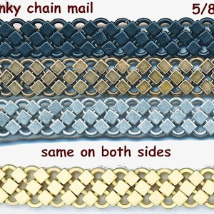 Beautiful DECORATIVE CHAIN MAIL sold by the foot Black, Ant.Sterling, Ant.Bronze image 1