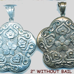 NEPAL HAND MADE  Pendant Copper Based from Chinese Metal Button  Double Sided