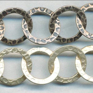 S A L E  FAB HAMMERED CHAIN 18mm Soldered Priced per foot