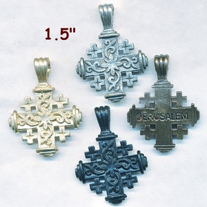 JERUSALEM CROSS CHARM,  1 Piece Vintage Design  1.5&quot;