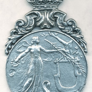 Beautiful BELGIUM MEDAL Cast from Original  50MM  3 Colors (Medal is 50mm, Decorative Bail is Extra)