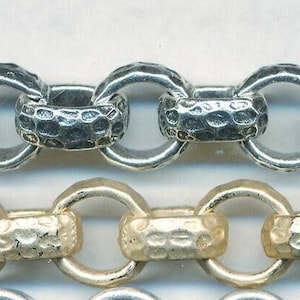 VINTAGE HAMMERED CHAIN 10MM Links Open Special Price
