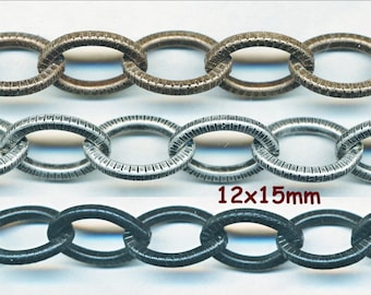 S A L E GROTE GETEXTUREERDE LINK Ketting geprijsd per voet 12x15mm-3 kleuren