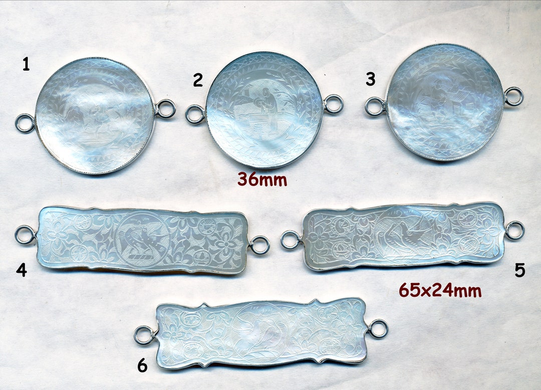 Mother of Pearl 19th Century CHINESE GAMING Chipsset in Sterling