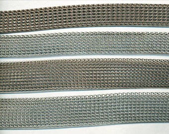 S A L E  METAL MESH CHAIN - Knitted Priced Per foot.  1" and .75" wide Clamps available