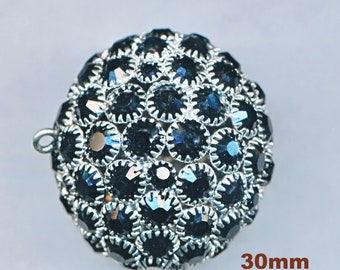 S A L E  FAB 30MM RHINESTONE BEAD with Loop.   1 Per Order