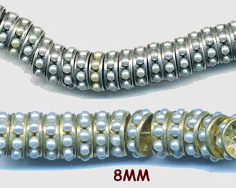 8MM PEARL RONDELS 8MM 20 PIECES  2 Colors