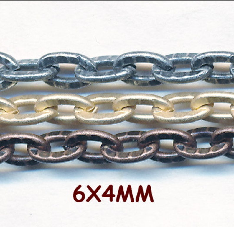 VINTAGE CHAIN Sold By the Foot 3 Colors 6MM X 4MM Wholesale Available