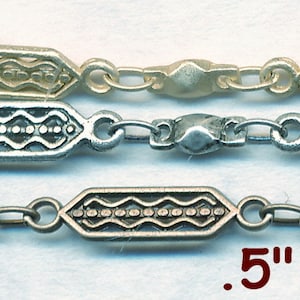 BAR and BEADED CHAIN Sold By the Foot.  Delicate but Sturdy!!   3 colors