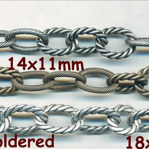 BELLE CHAÎNE TEXTURÉE Prix de vente Deux styles, vendu au pied 14 x 11 mm et 18 x 12 mm