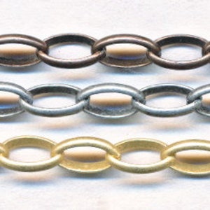 FAB VINTAGE CHAIN Two Styles  4X6MM 3 colors  Sold by the Foot--Wholesale prices Available