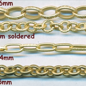S A L E  FOUR CHAINS, Matte Gold.  Sale Prices Sold By the Foot