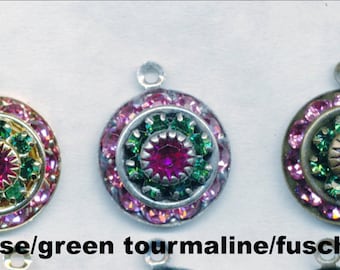 S A L E SWAROVSKI WITH  METAL 15MM Findings With Stone inset.  Buy 1 Get 1 Free