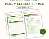 PCOS Wellness Bundle Printable | Symptom Tracker + Meal Planner + Food Guide | PCOS Planner Set | Instant Download PDF