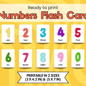 Cartes Flash numériques prêtes à imprimer | Téléchargement de modèle numérique de cartes Flash pour les enfants d'âge préscolaire | Carte Flash à téléchargement immédiat | 0-9 FlashCards pour enfants