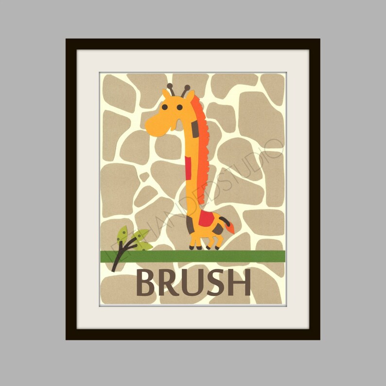 Kohl S Jumping Bean Safari Giraffe Art Print Etsy