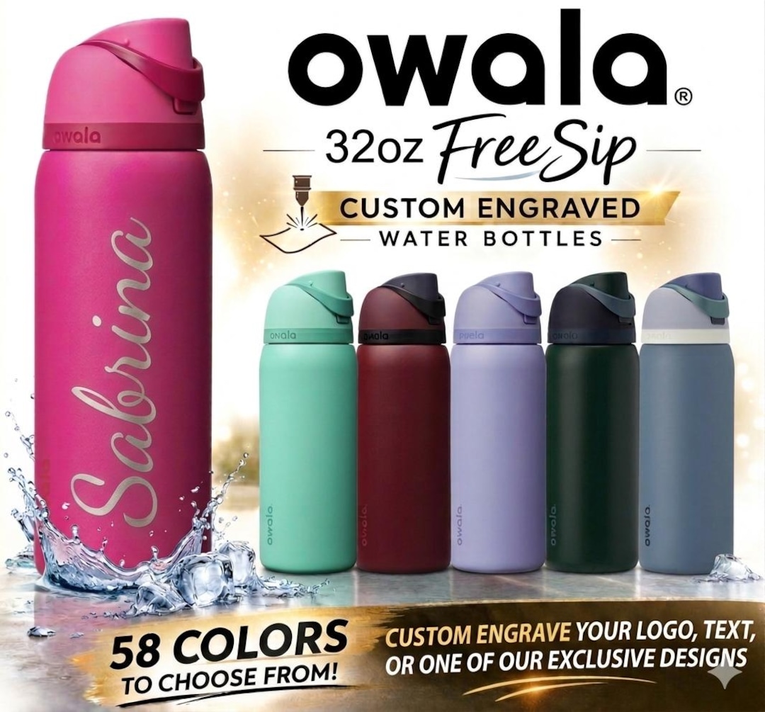 Personalized 32oz Owala Freesip Water Bottle: Custom Laser Engraved - Etsy