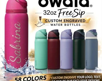 Personalized 32oz Owala FreeSip Water Bottle: Custom Laser Engraved