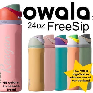 Owala Freesip 24oz water bottle | Personalized | Custom Laser Engraved | Use your logo or choose from one of our designs!