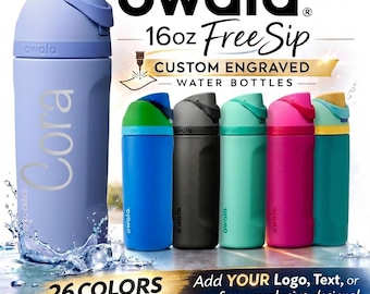 Personalized 16oz Owala Kids FreeSip Water Bottle: Custom Laser Engraved