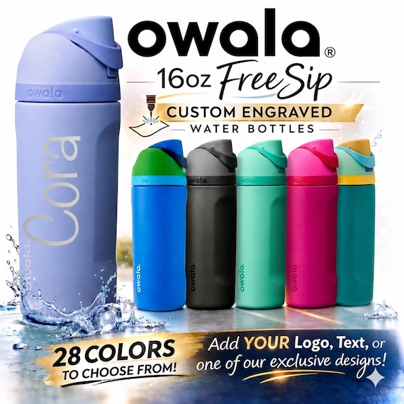 Personalized 16oz Owala Kids FreeSip Water Bottle: Custom Laser Engraved