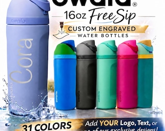 Personalized 16oz Owala Kids FreeSip Water Bottle: Custom Laser Engraved