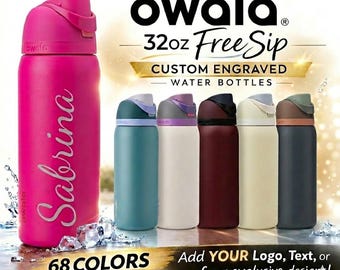 Personalized 32oz Owala FreeSip Water Bottle: Custom Laser Engraved