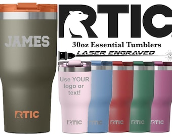 Personalized 30oz RTIC Ceramic Lined Tumblers: Custom Laser Engraved with Silicone Base