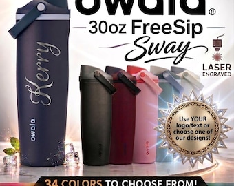 Personalized 30oz Owala FreeSip SWAY Water Bottle: Custom Laser Engraved
