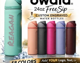 Personalized 24oz Owala FreeSip Water Bottle: Custom Laser Engraved