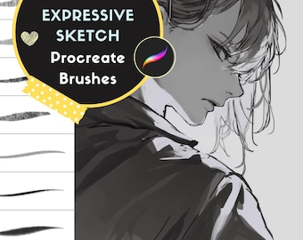 Pincéis Procreate: Maestria em esboços dinâmicos, 21 pincéis perfeitos para anime, rabiscos, linhas e esboços criativos