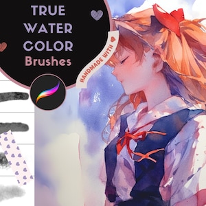 Procreate-penselen: aquarelwonderpakket, 79 realistische penselen voor anime en illustraties, natuurlijke texturen, overvloeiing en dynamische lijnen