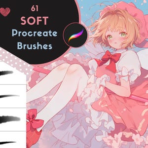 Soft Aesthetic Brush Pack: 61 Brushes for Dreamy Art with Soft Sketch, Lineart, Airbrush, Texture, and Coloring