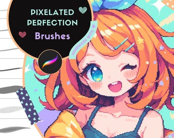 Procreate-penslar: 100 pixelpenslar för pixelteckning, skuggning, bakgrunder, natur, karaktärer och mönster