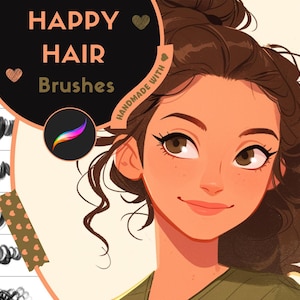 Melhores pincéis de cabelo Procreate: 31 pincéis de cabelo exclusivos para anime, mangá e ilustração com contornos, texturas e detalhes
