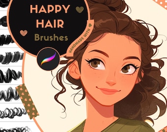 Die besten Procreate Haarbürsten: 31 einzigartige Haarbürsten für Anime, Manga und Illustration mit Konturen, Texturen und Details
