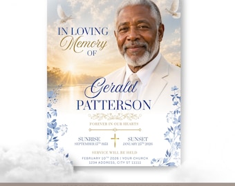 Memorial Announcement Flyer | Funeral Flyer | Memorial Flyer | RIP Template | Memorial Template | Death Announce | Editable with Canva