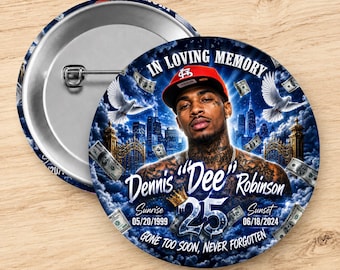 Personalize Memorial Pin Button , Funeral button , Funeral Keepsakes
