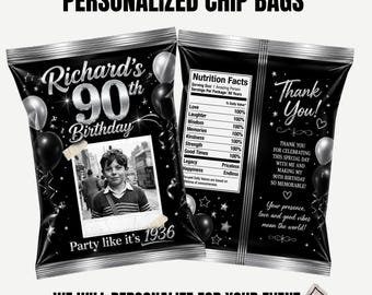 Personalize Chip Bags Favors, Custom Party Snacks for any event - Fast Shipping
