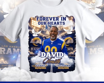 Los Angelos Football Sports Memorial Template, In Loving Memory, Rest in Peace Shirt, Funeral Shirts, Memorial Shirt, Edit this with Canva