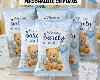 Baby Shower Personalize Chip Bags Favors, Custom Party Snacks for any event , Baby shower chip bags - Fast Shipping