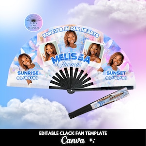 Memorial Clack Fan Template, Editable Clack Fan Template in canva