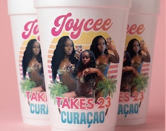 Personalized Styrofoam Cups | Party Cups | Birthday Cups | Custom Styrofoam Cups | Sticker Only Option | 16oz 20oz Sizes Available