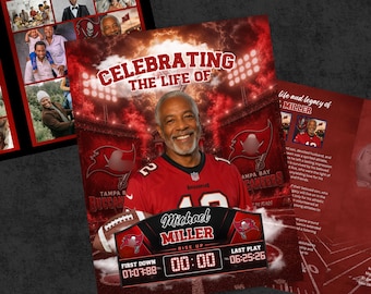 Tampa Football Funeral Program (8 pages) Celebration of Life Obituary | In Loving Memory | Memorial Program | Canva Funeral Template
