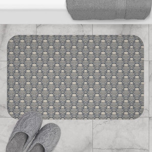 Light Blue Vintage Floral Bath Mat French Country Cottage Bathroom Rug Soft Non Slip Absorbent Machine Washable Spa Farmhouse Decor Coastal
