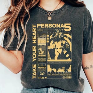 Persona 5 Take Your Heart Shirt, Phantom Thieves Anime Tee, Retro Japanese Style Gamer T-Shirt, Gift for JRPG Fans
